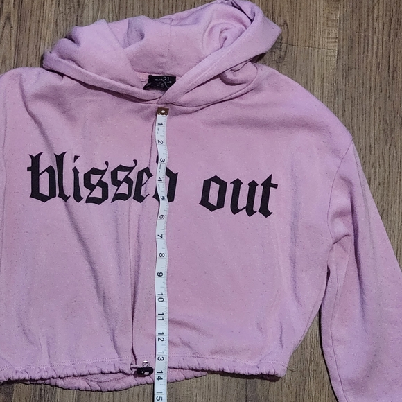 Rue21 Blissed Out Pink Crop Hoodie - Picture 3 of 5